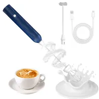 Hengrongshen Milchaufschäumer Stab, Milchaufschäumer Elektrisch Stab, Milchaufschäumer USB mit 2 Köpfen, Elektrischer Schneebesen für Kaffee, Latte, Creme, Cappuccino