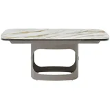 Vente-Unique Esstisch, Weiß, Glas, Keramik, Uni, 6-Sitzer, Rechteckig, 220x75x90 cm, Esszimmer, Tische, Esstische