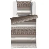FLEURESSE Aspen Ornamente Streifen Braun 155 x 220 cm + 2 x 80 x 80 cm