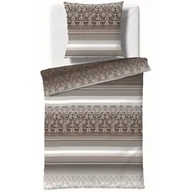 FLEURESSE Aspen Ornamente Streifen Braun 155 x 220 cm + 2 x 80 x 80 cm