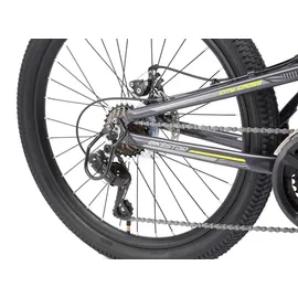 Bikestar Kinder Fahrrad Aluminium Fully Mountainbike 21 Gang Shimano, Scheibenbremse ab 9-14 Jahre | 24 Zoll Kinderrad Vollgefedert, MTB | Schwarz