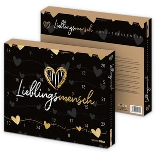 itenga Adventskalender für Frauen - Lieblingsmensch schwarz gold gefüllt mit 24 Überraschungen z.B. Duschgel, Body Lotion, Hand Creme