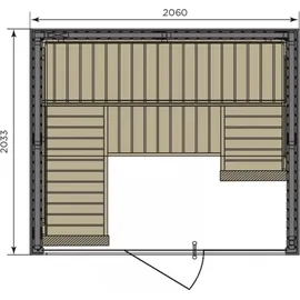 Harvia Fenix 2020S Sauna Saunakabine aus Fichte schwarz Indoor-Sauna 206 x 203 x 201 cm