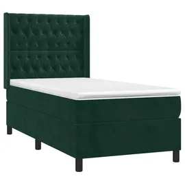 vidaXL Boxspringbett 100 x 200 cm Dunkelgrün