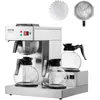 VEVOR Kommerzielle Filterkaffeemaschine Kaffeemaschine 3 Glaskaraffen Edelstahl