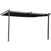 Habitat et Jardin Anbaupergola mit ausziehbarem Dach - 3 x 4 m - Anthrazitgrau - Grau