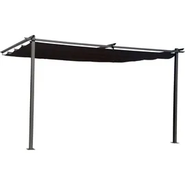 Habitat et Jardin Anbaupergola mit ausziehbarem Dach - 3 x 4 m - Anthrazitgrau - Grau