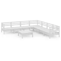 vidaXL Garten-Lounge-Set 8-tlg. Massivholz Kiefer weiß