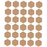 Veemoon 30stücke Korkuntersetzer Für Tassen Und Gläser Hitzebeständige Schutzunterlagen Sechseckige Kork-bechermatten Praktisch Für Zuhause Und Büro