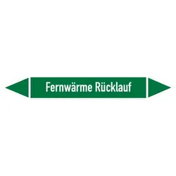 Rohrleitungskennzeichen Fernwärme Rücklauf - 187x26 mm Folie selbstklebend