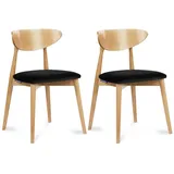 Konsimo® Esszimmerstühle, Schwarz, Eiche, Buchenholz, Echtholz, 47x79x45 cm, Esszimmer, Stühle, Esszimmerstühle, Vierfußstühle