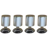 HOOZ Möbelfuß 4er Set Möbelfuß Aluminium Matt 8cm - höhenverstellbar silberfarben 5 cm x 8 cm x 5 cm