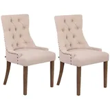 CLP Esszimmerstuhl Aberdeen Stoff antik-hell/creme 2er Set
