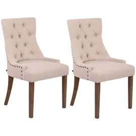 CLP Esszimmerstuhl Aberdeen Stoff antik-hell/creme 2er Set