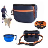 FiveFire Futterbeutel für Hunde, Hunde Leckerlie Tasche,Wasserdicht Futtertasche,Leckerlibeutel für Hunde,Hunde Futtertasche Beutel und Reisenapf, für Hundetraining und Futteraufbewahrung (Blau)