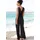 LASCANA Overall LASCANA, Damen, Gr. 44, N-Gr, schwarz, Jersey, Obermaterial: 100% Viskose, unifarben, figurumspielend lang, tiefer V-Ausschnitt, Overalls Overall, mit Bändern zum Raffen der Träger, sommerlicher Jumpsuit