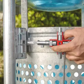 Knipex Universal-Schlüssel ''Bau'' für gängige Schränke und Absperrsysteme 90 mm