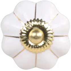 Chic Antique Griff in Blumenform, D4 cm, weiß