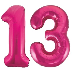 XL Folienballon pink Zahl 13