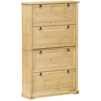 VidaXL Schuhschrank Corona 99x32x163,5 cm Massivholz Kiefer