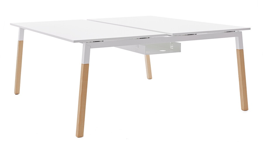 Table de bureau deux personnes Pop Bench Woody Square, Designer Frezza, 74x180x165 cm