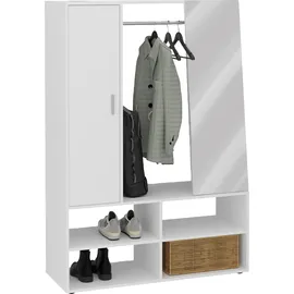 FMD Auma Garderobenschrank 105 x 39,7 x 151,2 cm weiß