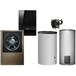 Buderus WLW196i-8 AR E Logaplus Wärmepumpen-Paket mit Warmwasserspeicher SH290 RS-B + Pufferspeicher P120.5 S-B für Heizkreis