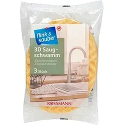 flink & sauber 3D Saugschwamm, 3 St.