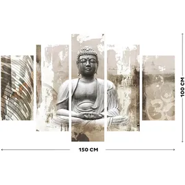 Art for the home Leinwandbild ART FOR THE HOME "Buddha XXL", bunt (farbe bild(er): mehrfarbig), B:150cm H:30cm T:2,5cm, Bilder, Leinwandbild, Buddha SET 5-teilig 100x150 cm