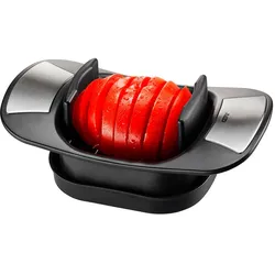 Mozzarellaschneider GEFU "CAPRESE", schwarz, B:11,8cm H:7,5cm L:20,4cm, Edelstahl, Kunststoff, Küchenschneider, gezackte Spezialmesser für gleichmäßige Scheiben, Edelstahl