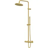 Steinberg Serie 340 Brauseset mit Thermostatarmatur, EasyClean, Stabhandbrause, 3402721BG Farbe: Brushed Gold