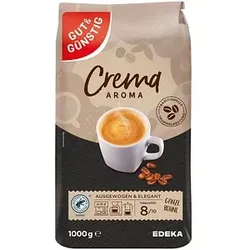 GUT&GÜNSTIG Crema Aroma Kaffeebohnen, Arabicabohnen kräftig, 1,0 kg