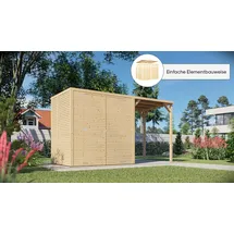 BERTILO KONIFERA Beno 2 Plus Fineline Flachdach", BxT: 373x170 cm mit Anbaudach