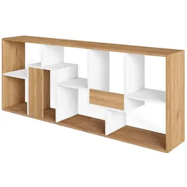 SKRAUT HOME Bücherregal 67 x 31 x 162 cm Eiche/Weiß