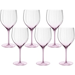 6er Set Leonardo Cocktailglas Poesia 750 ml Kristall, Kristalloptik Rosa Rose