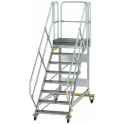 MUNK Aluminium-Plattformtreppe fahrbar 45° 8 Stufen