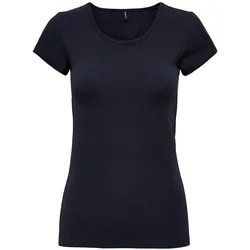 Only Damen Kurzarm T-Shirt ONLLIVE LOVE LIFE S/S ONECK Schwarz M