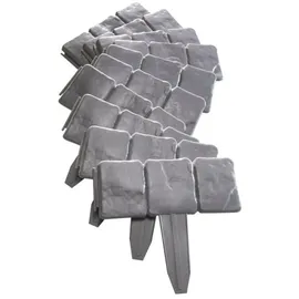 Hti-Living Rasenkante Steinoptik 10-teilig 200 x 20 cm grau