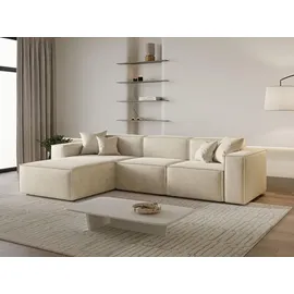 GRAINGOLD Eckcouch Polyester 3-Sitzer Beige