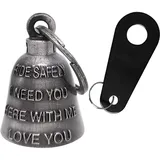 Dream Apparel Motorradklingel für Biker, Damen, Herren, mit Aufhänger, Biker-Glocke für Fahrer, Glücksbringer, Reitglocke mit Glocke, Rider Safely & I Need You & Love You, Einheitsgröße
