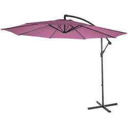 Mendler Ampelschirm Acerra, Sonnenschirm Sonnenschutz, Ø 3m neigbar, Polyester/Stahl 11kg ~ lavendel-rot ohne Ständer