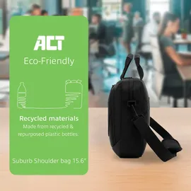 Act Suburb shoulder bag for laptops up to 15.6i made from recycled plastic (AC8570)
