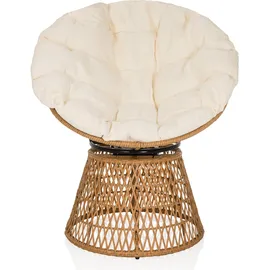 hjh living Papasansessel Gartensessel 78 x 58 x 92 cm beige