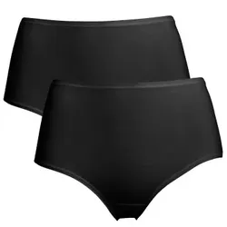 Trofe Midi Briefs Bamboo Mix 2P Schwarz Medium Damen