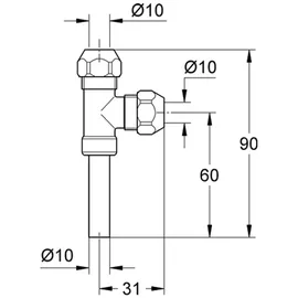 Grohe Eggemann Original WAS® T-Abzweigstück (3/8′′, chrom