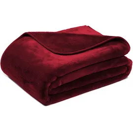 Gözze Merino Decke 180 x 220 cm karminrot