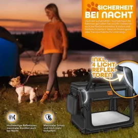 TRESKO Hunde-Transportbox 92 x 63 x 63 cm Schwarz