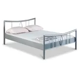 BedBox Metallbett Luisa, Traumhaftes Metallbett mit einem stabilen klassischen Rahmen, stabil und langlebig grau|silberfarben 140 cm x 200 cm