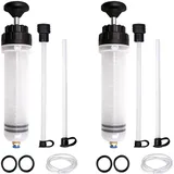 2 Stück Ölabsaugspritze, 500ML Ölabsaugpumpe mit 4 Kurzen Schläuchen und 2*1M Verlängerungsrohr, Öl Absaugpumpe für Ölwechsel und Getriebeöl, Ölpumpe Handpumpe für Bremsflüssigkeit, Kühlmittel, Motor