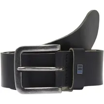 JACK & JONES "JACFLAG LEATHER BELT 4 CM NOOS", Herren, Gr. 95, schwarz, Büffelleder, unifarben, Gürtel Ledergürtel